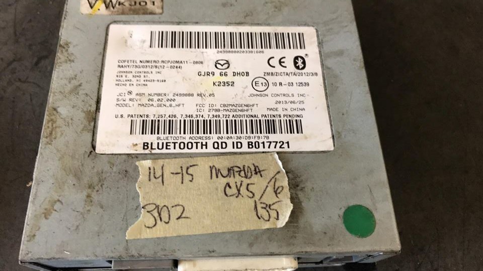 2014-2015 Mazda 6 or CX-5 bluetooth blue tooth module GJR9 66 DH0B