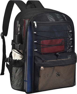Heavy Duty Clear Mesh Backpack for School Book Bags for Boys and Girl