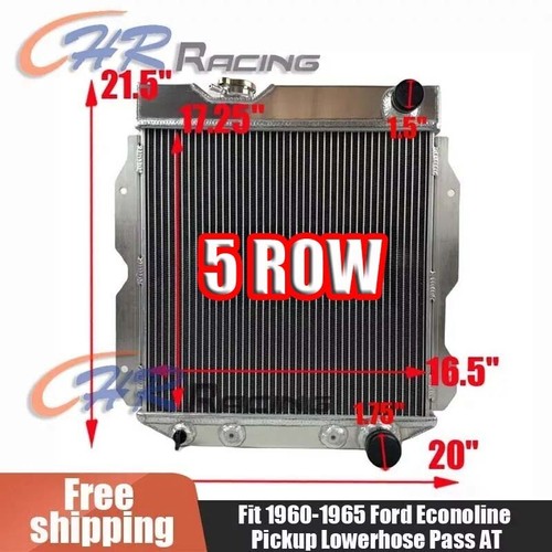 5 Row Aluminium Radiator for 1960-1965 1961 1962 1963 Ford Econoline ...