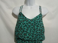 Forever 21 Size S Sleeveless Blue Animal Print High Low Sundress Adjustable...