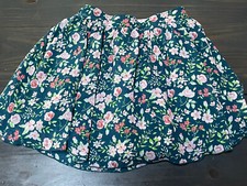 Matilda Jane 435 Girls Size 8 Dark Green Pink Roses Floral Flouncy Skirt Lined