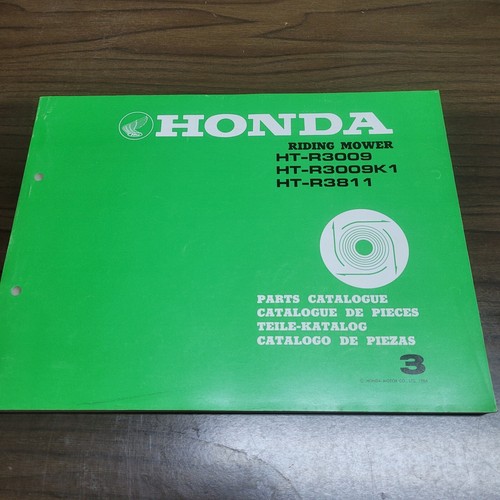 Manual De Repuestos HONDA POWER HT-R 3009 K1 3811 - 1986
