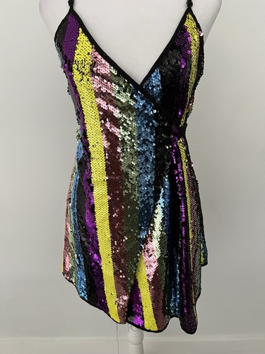 Misguided Dress Petit Sequin Mini Size 4 New - Picture 2 of 5
