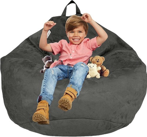 Extra Large Microsuede Bean Bag Cover - Durable Zipper for Storage & Comfort - Picture 3 of 11
