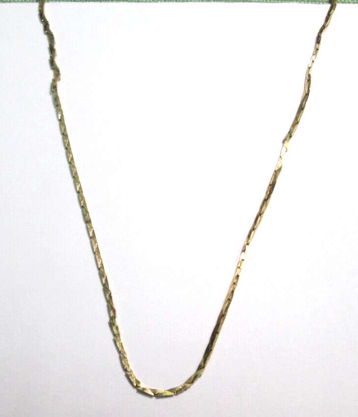 Solid Real 14K Yellow Gold Thin Herringbone Chain… - image 8