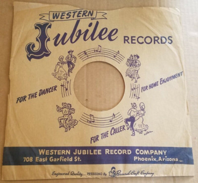 10'' Western Jubilee Square Dance 78rpm record sleeve, VG, see photos