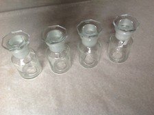 4 x Glasflasche 50ml, massiv -weithals- mit Schliff u.Glasstopfen NS 24/20 *NEU*