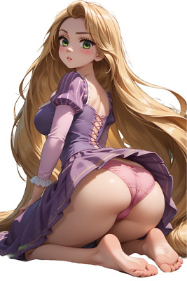 Rapunzel Waifu Weatherproof Anime Sticker 6'' Car Decal