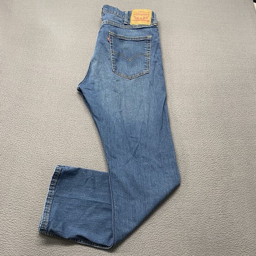 Levi’s 513 Jeans Mens 38x30 Blue Denim Slim Fit Straight Leg American Grunge