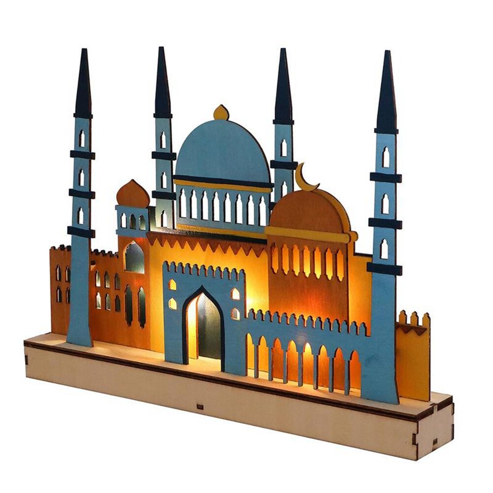 Wooden Eid Mubarak LED Night Light Muslim Ramadan Decor for Home Islamic2883