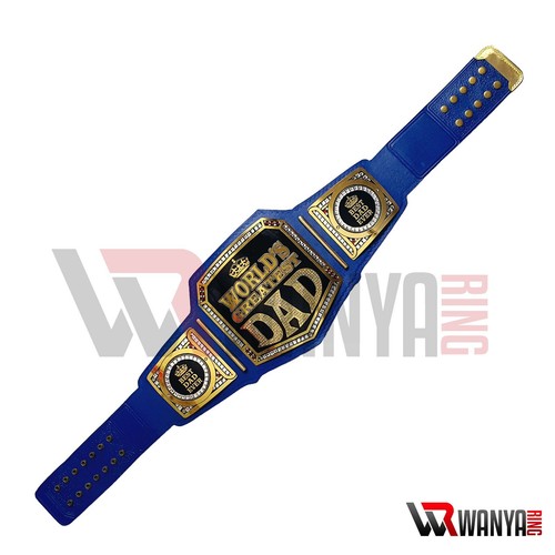 World Greatest Dad Belt Champion Title Blue Adult Size Gift for Him - Picture 2 of 12