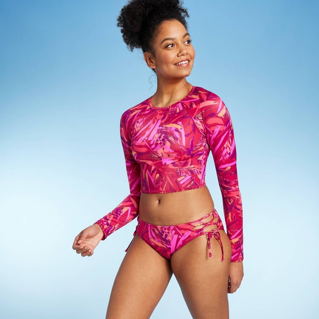 long sleeve rash guard crop top