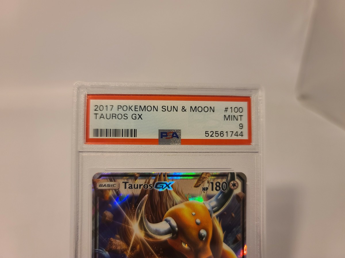 2017 Pokemon #100/149 Tauros GX Sun & Moon Series PSA 9 Mint Graded TCG