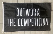 Gym Motivation Flag FREE SHIP Outwork The Competition Lifting Garage USA 3x5  