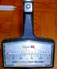  Vintage CAL CUSTOM/ HAWK Deluxe Compression Tester With Flexible Hose 14 &18MM.