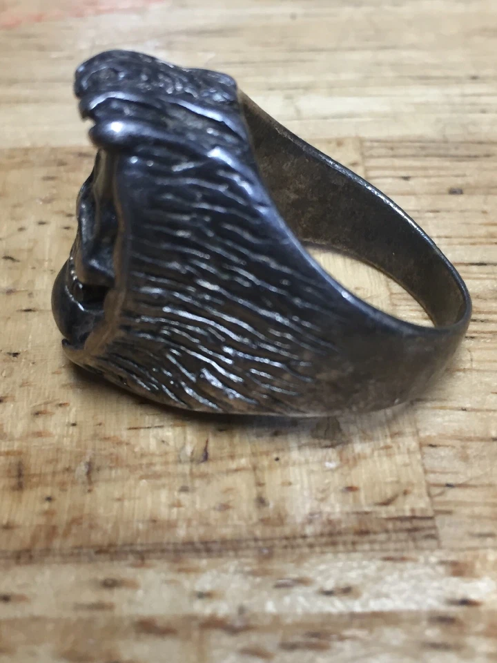 Винтажный 1985 G & S панк гот череп плащ мотоциклиста кольцо размер 11 ручной работы коллекционный - Изображение 2 из 4