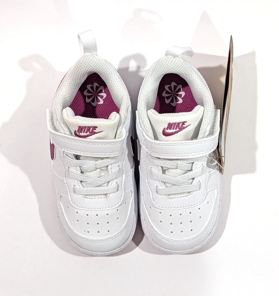 Zapatilla deportiva Nike Court Borough Low Recraft (TD) blanca/fucsia para niñas pequeñas-talla Asst Foto 2 de 4