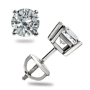 1-10-Ct-Brilliant-Round-Cut-Stud-Earrings-Lab-Diamond-14K-White-Gold-Screw-back