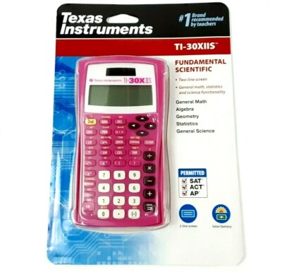 Pink Texas InstrumentsTI-30X IIS Scientific Calculator Dual Solar Battery Power