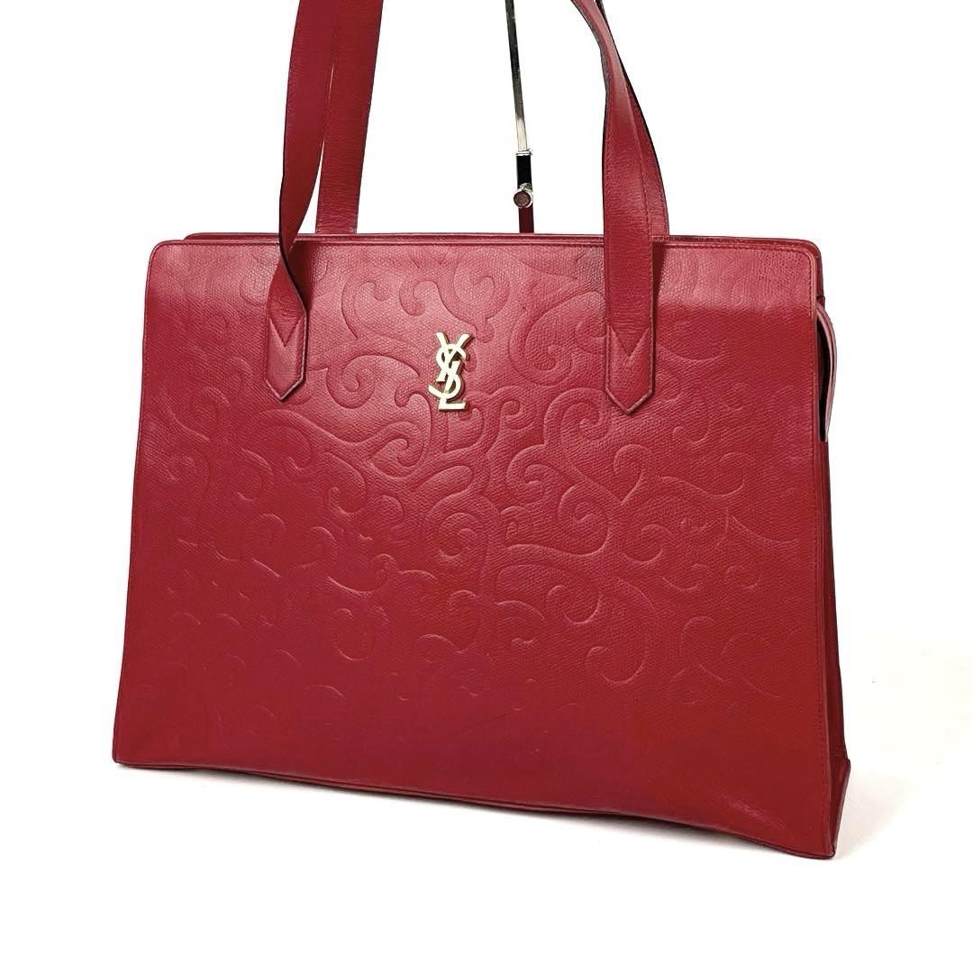 Borsa a tracolla Yves Saint Laurent in pelle rossa cucita autentica