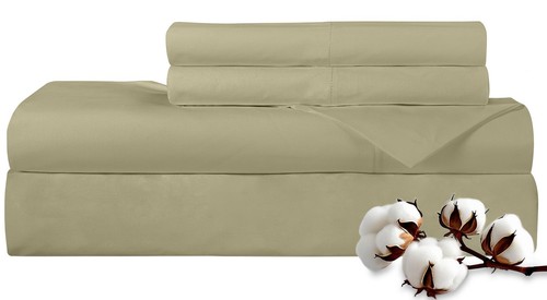 300 Thread Count 100% Long Staple Combed Cotton Sheet Set - 4 Piece Full Bed ...