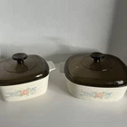 Vintage Corning Ware SYMPHONY A-3-B 3L A-1-B 1L Casserole Baking Dish w/Lids EUC