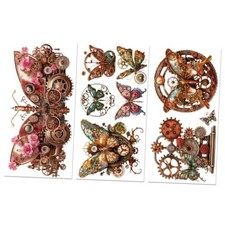 Rub on Transfer Decals for Furniture Crafts Decor 6"x12", Mechanical Butterfly