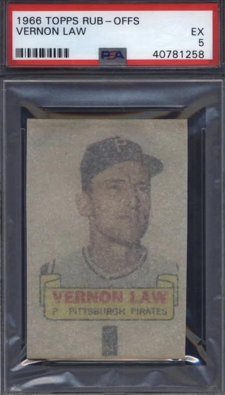 1966 Topps Rub-Offs Vernon Law Pittsburgh Pirates PSA 5 Vintage Baseball Card