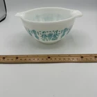 Vtg Pyrex 441 Turquoise Amish Butterprint Cinderella Mixing Bowl 1 1/2 Pt. USA