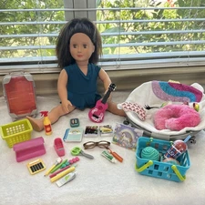 Our Generation 18 Inch Doll & Accessories LOTS OF EXTRAS! EUC For American Girl
