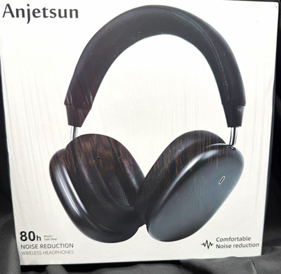 Anjetsun Pro Max 2 Wireless Bluetooth Over-Ear Noise Reduction Headphones, Black