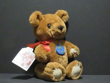 1981 DAKIN Brown Teddy Bear "THEODORE BEAR" Plush Jointed w/ Red Bow  Tags, Vtg