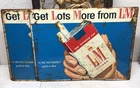 Set Of 2 Vintage L&M Tobacco Cigarettes Metal Tin Signs Advertising 23.5"x18"