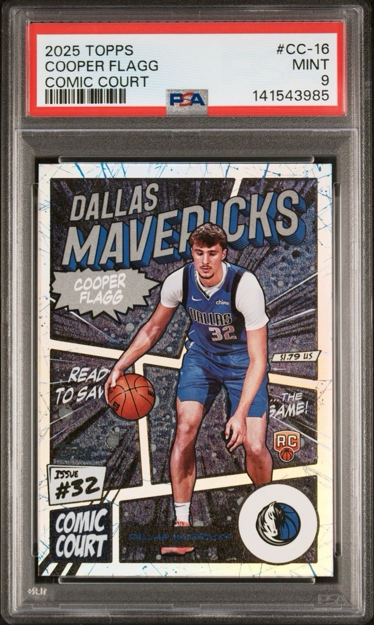 2025 Topps Basketball CC-16 Cooper Flagg Comic Court PSA 9 Card MINT RC Case Hit