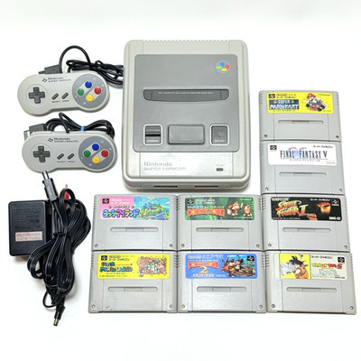 Nintendo Super Famicom Console Bundle 2 Controllers 8 Games SNES SHVC-001