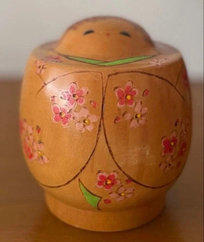 Umeyoshi Yamagishi Kokeshi doll 11cm/370g 4.5inch 山岸梅好 signed Japan handmade
