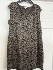Nine West Women's Leopard Print Scoop Neck Knit Dress Size XXL