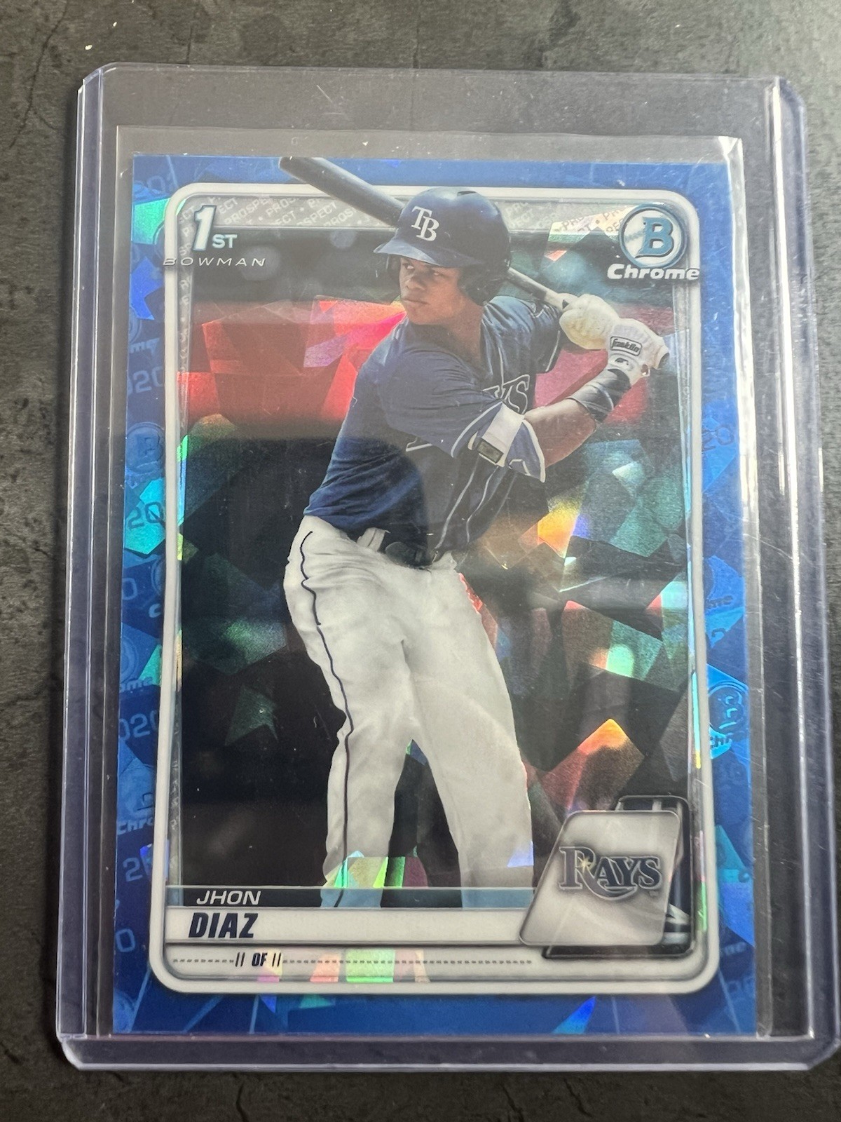 2020 Bowman Chrome Prospects Sapphire Jhon Diaz BCP30 Tampa Bay Rays 1st