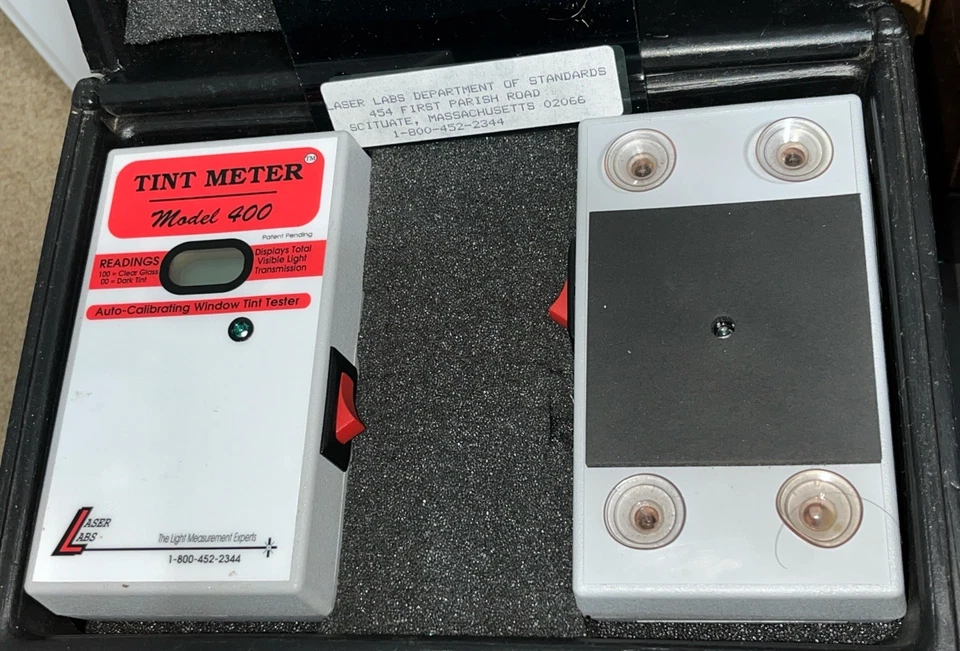 Medidor de tinte de ventana Laser Labs inspector modelo 400 dispositivo de medición de 2 piezas FUNCIONA Foto 2 de 4