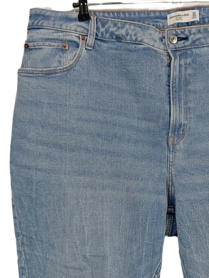 ABERCROMBIE & FITCH Straight-Leg Jeans Damen Jeans Gr. DE 52 blau Casual-Look - Bild 3 von 4