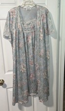 Vanity Fair Floral Nightgown And Robe Set XL/XXL FLAW