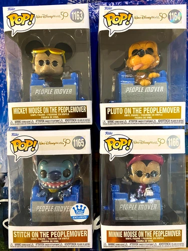 🚄 Disney WDW 50th Set Of 4 PeopleMover Funko Pop! #1163 #1164 #1165 #1166