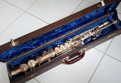 1951 Henri Selmer Super Balanced Action (SBA) Silver Soprano Saxophone No.46044