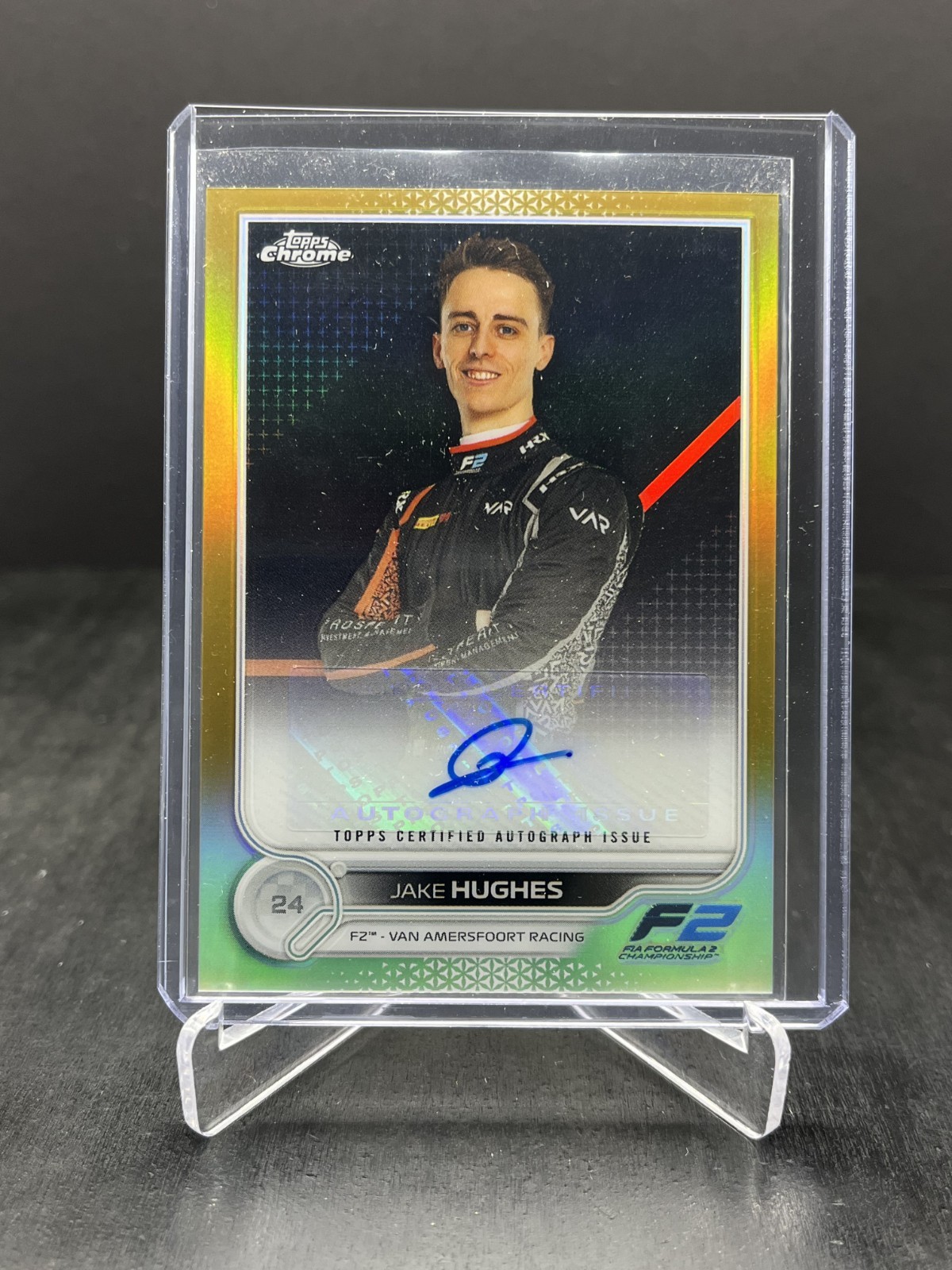 2022 Topps Chrome F1 Jake Hughes Autograph Auto Gold Refractor 48/50 #CAC-JH