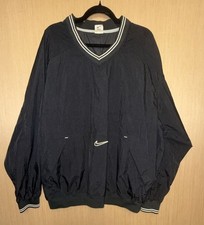 Vintage Y2K 90s Nike Center Swoosh V-Neck Pullover Windbreaker Jacket Size XL