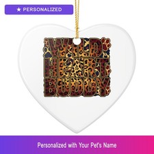 Custom Bengal Cat Christmas Holiday Xmas Ornament Personalized Heart Shaped