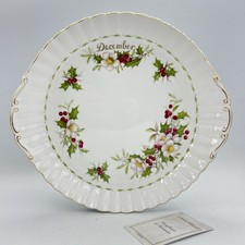 Vassoio piatto torta in porcellana Royal Albert  Flowers Of The Month Dicembre