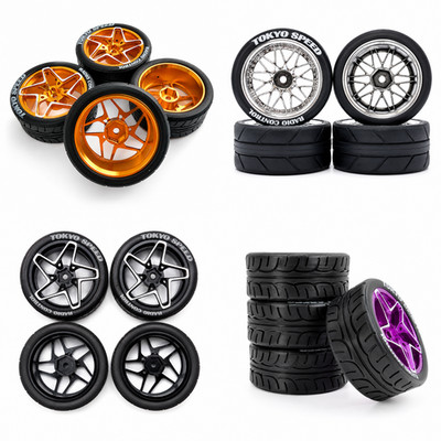 RC Auto Räder x4 Tokyo Speed Radio Control Rad und Reifen Set Maßstab 1/10 UK