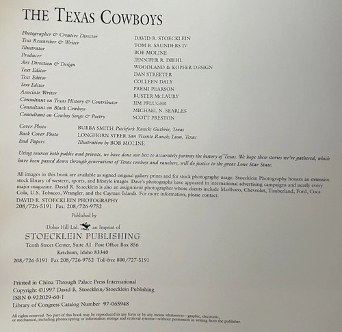 The Texas Cowboys Book by T Saunders and D Stoecklein 1997 HC DJ Rare Very Good - Picture 13 of 16