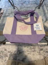 2026 TRADER JOE’S MINI PASTEL CANVAS TOTE BAG * PURPLE *